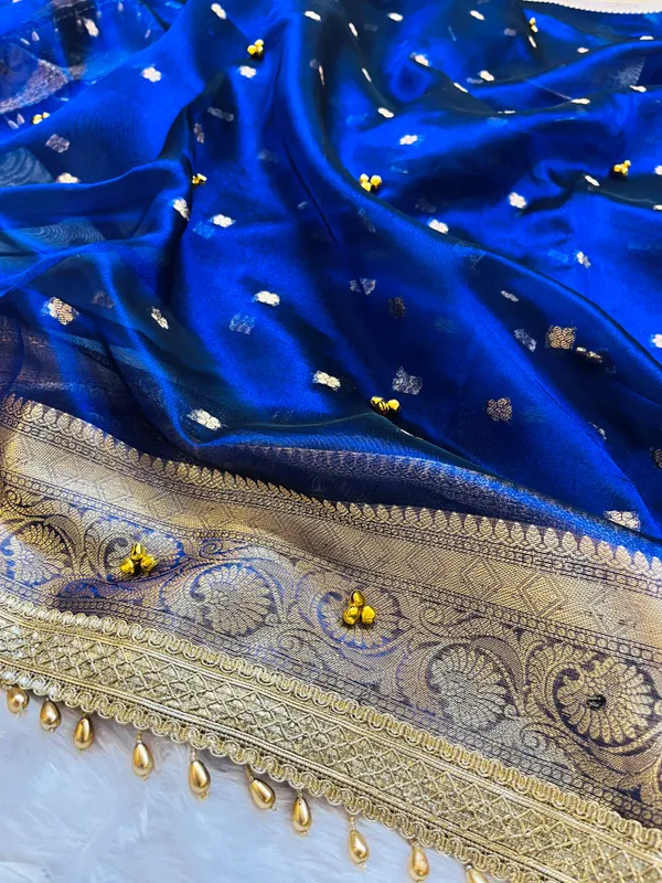 Navy_Blue_Viral_Ghungroo_Tissue_Silk_Banarasi_Saree