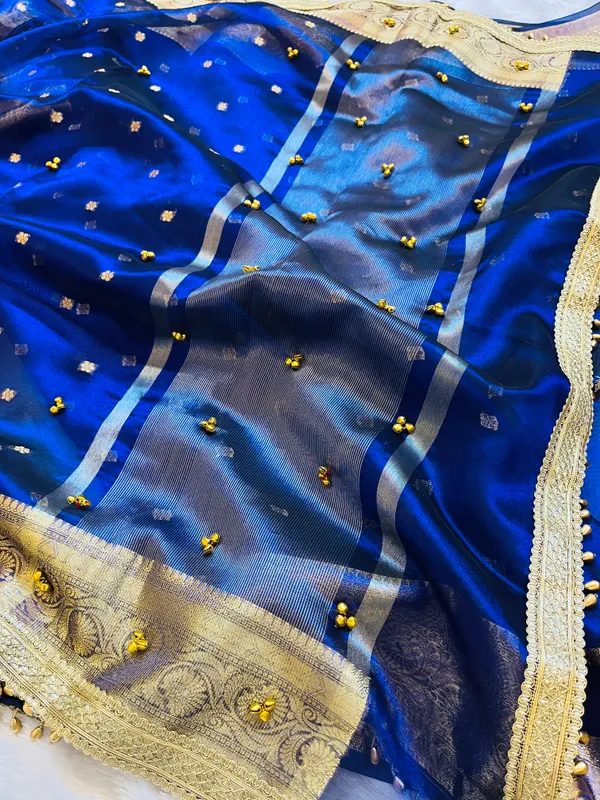 Navy_Blue_Viral_Ghungroo_Tissue_Silk_Banarasi_Saree