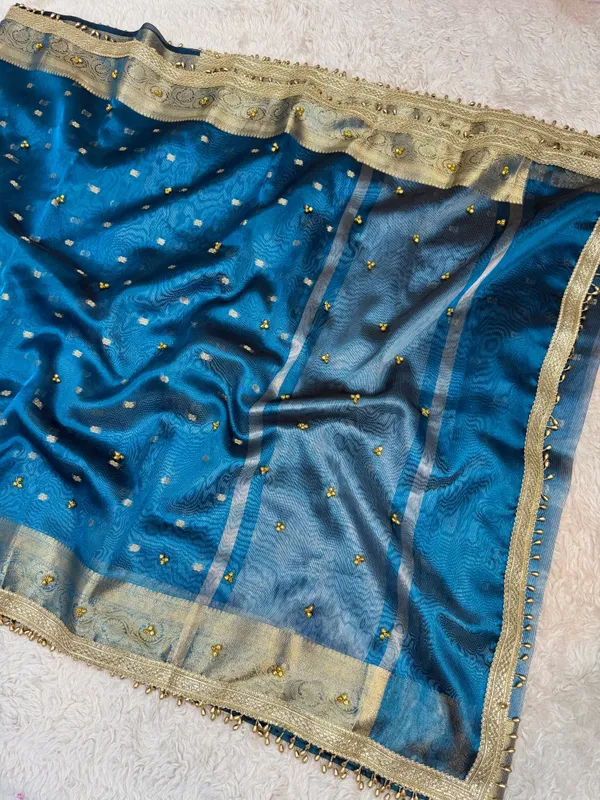 Peacock_Blue_Viral_Ghungroo_Tissue_Silk_Banarasi_Saree