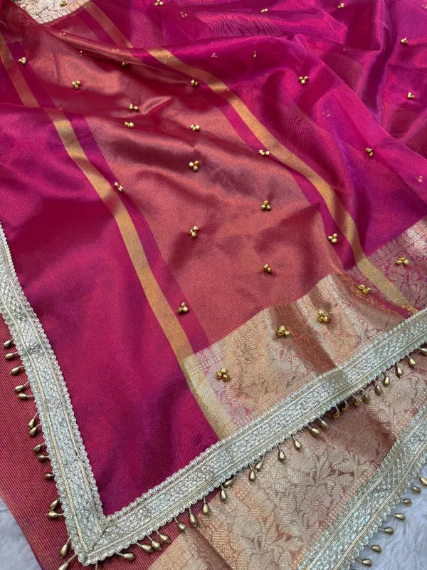 Blood_Red_Viral_Ghungroo_Tissue_Silk_Banarasi_Saree