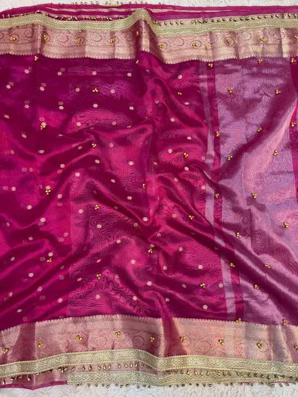 Rani_Pink_Viral_Ghungroo_Tissue_Silk_Banarasi_Saree