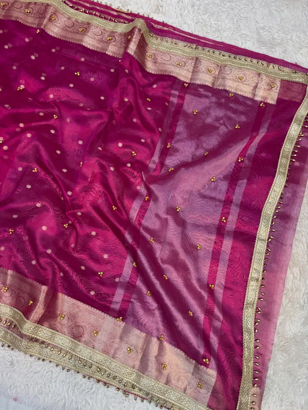 Rani_Pink_Viral_Ghungroo_Tissue_Silk_Banarasi_Saree