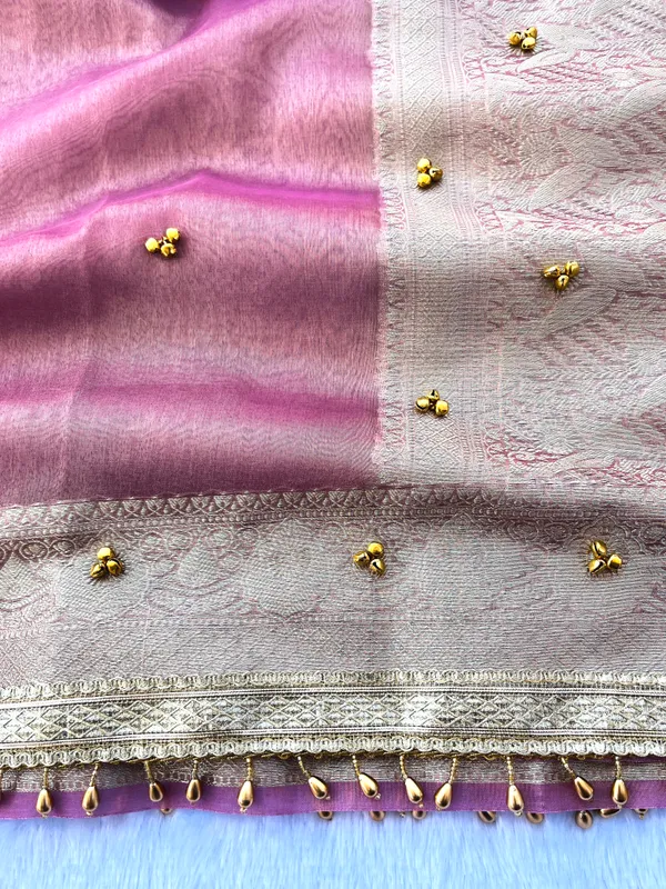 Baby_Pink_Viral_Ghungroo_Tissue_Silk_Saree_with_Banarasi_Zari_Woven_Pallu