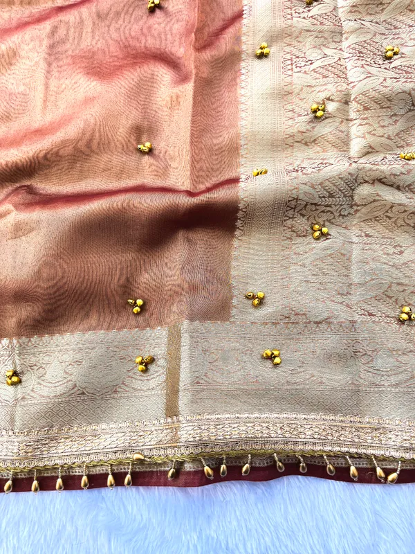 Bronze_Viral_Ghungroo_Tissue_Silk_Saree_with_Banarasi_Zari_Woven_Pallu