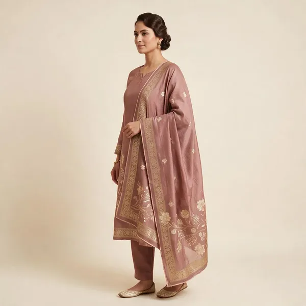 Dusty_Rose_Banarasi_Viscose_Silk_Unstitched_Suit_Set_For_Women