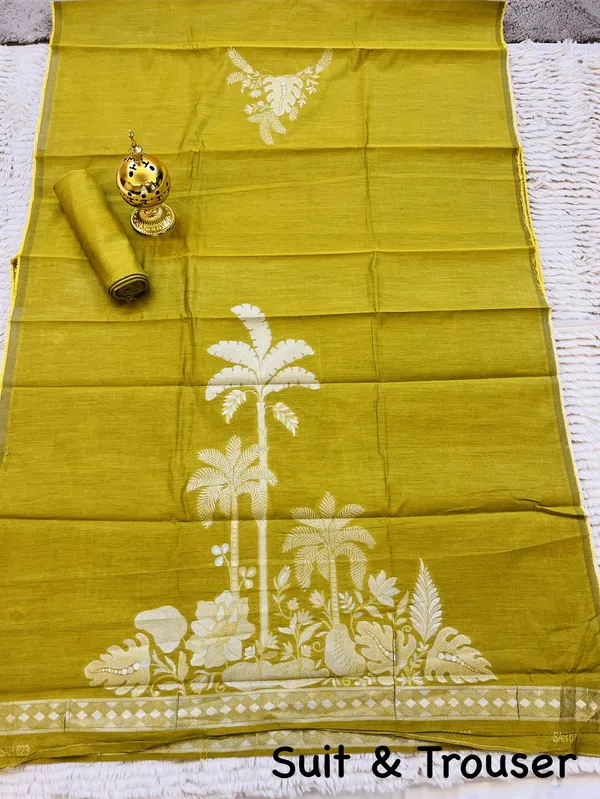 Mustard_Banarasi_Viscose_Silk_Unstitched_Suit_Set_For_Women