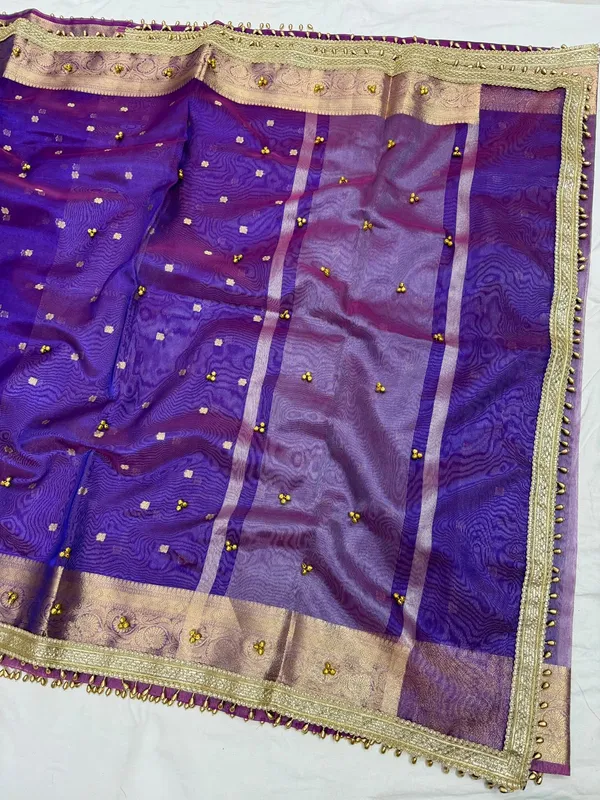 Violet_Viral_Ghungroo_Tissue_Silk_Banarasi_Saree