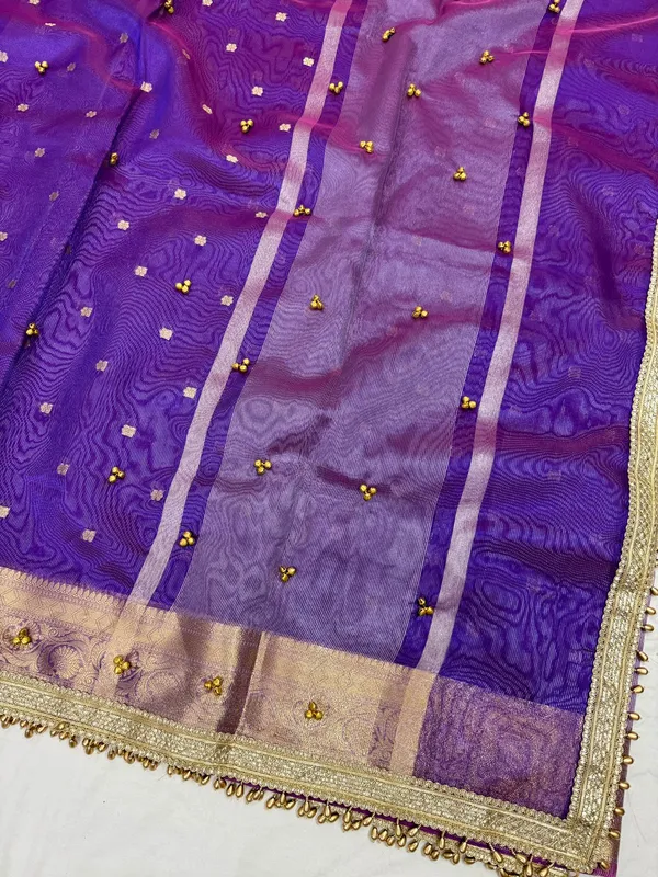 Violet_Viral_Ghungroo_Tissue_Silk_Banarasi_Saree