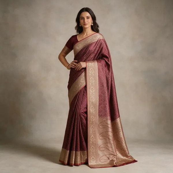 Deep_Maroon_Soft_Silk_Banarasi_Jamdani_Tanchui_Saree_For_Women