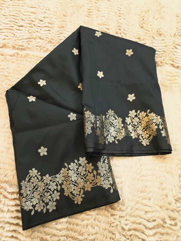 Black_Banarasi_Semi_Mashru_Silk_Saree_with_Rich_Antique_Gold_Zari_Border