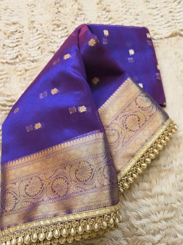 Violet_Tissue_Silk_Zari_Buti_Lace_Border_Banarasi_Saree_For_Women