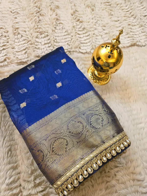 Royal_Blue_Tissue_Silk_Zari_Buti_Lace_Border_Banarasi_Saree_For_Women