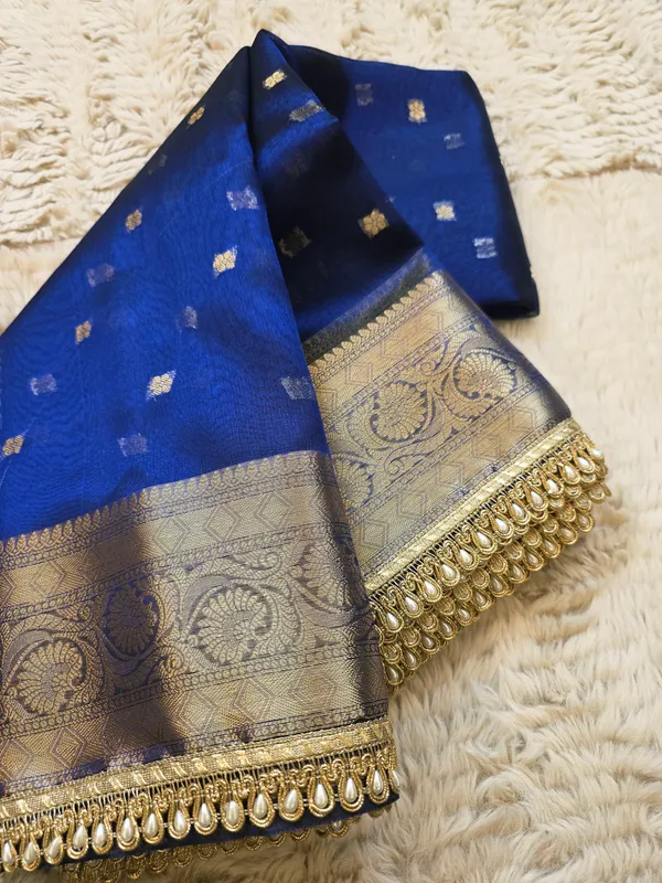 Royal_Blue_Tissue_Silk_Zari_Buti_Lace_Border_Banarasi_Saree_For_Women