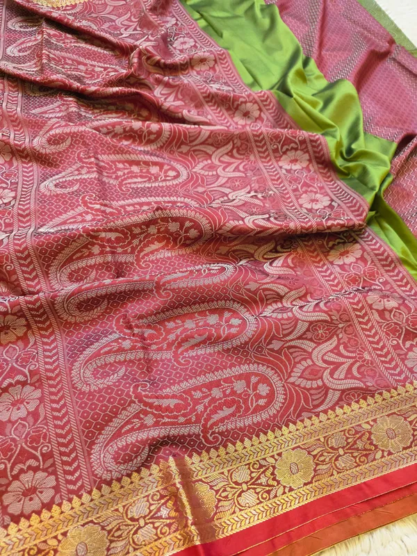 Olive_Green_Soft_Silk_Banarasi_Jamdani_Tanchui_Saree_For_Women