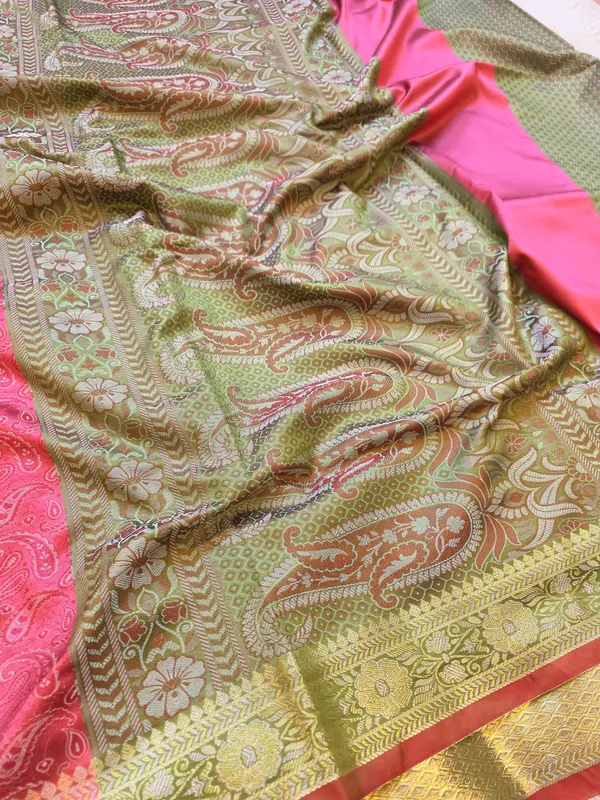 Coral_Pink_Soft_Silk_Banarasi_Jamdani_Tanchui_Saree_For_Women