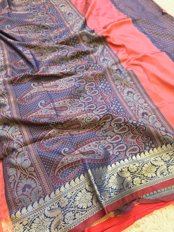 Coral_Pink_Soft_Silk_Banarasi_Jamdani_Tanchui_Saree_For_Women