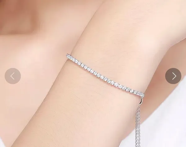 Silver_Tone_Rhinestone_Chain_Braclet_For_Women