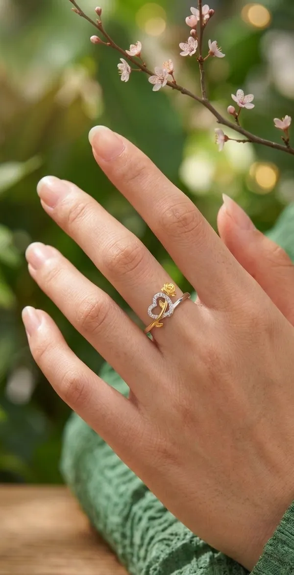 Golden_Bloom_Heart_925_Silverring_925_Sterling_Silver
