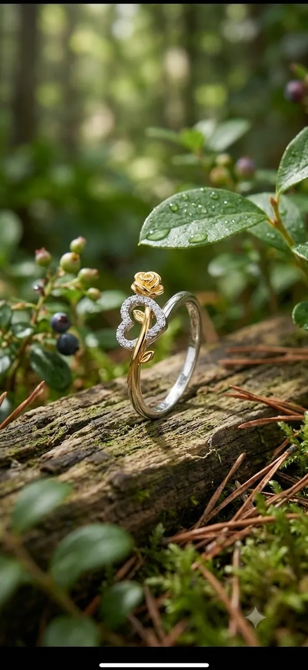 Golden_Bloom_Heart_925_Silverring_925_Sterling_Silver