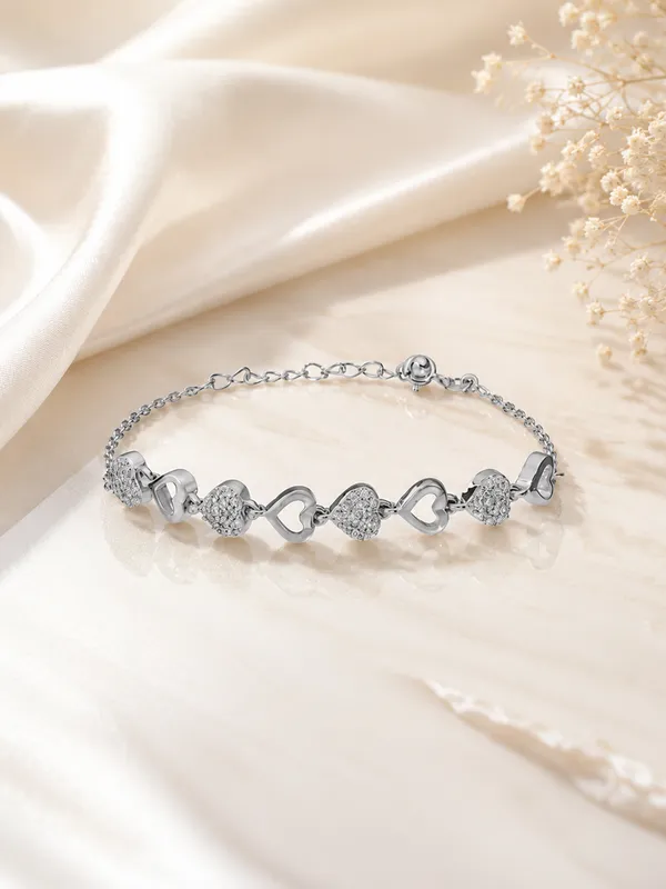 Crystal_Heart_Charm_925_Silver_Bracelet_925_Sterling_Silver