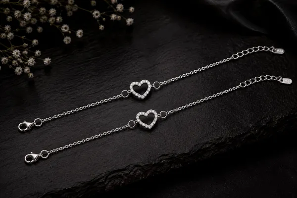 Eterna_Heart_925_Silver_Anklet_Set_925_Sterling_Silver_1_Pair_2pieces