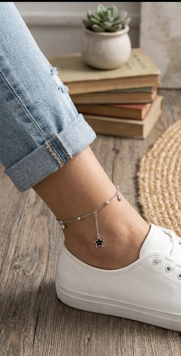 Starlume_Charm_925_Silver_Anklet_925_Sterling_Silver_1pair_2piece