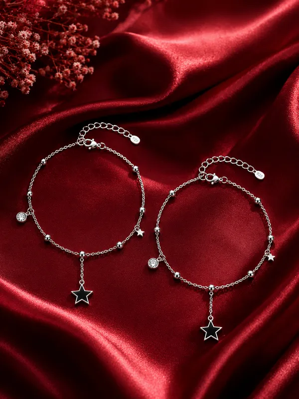Starlume_Charm_925_Silver_Anklet_925_Sterling_Silver_1pair_2piece