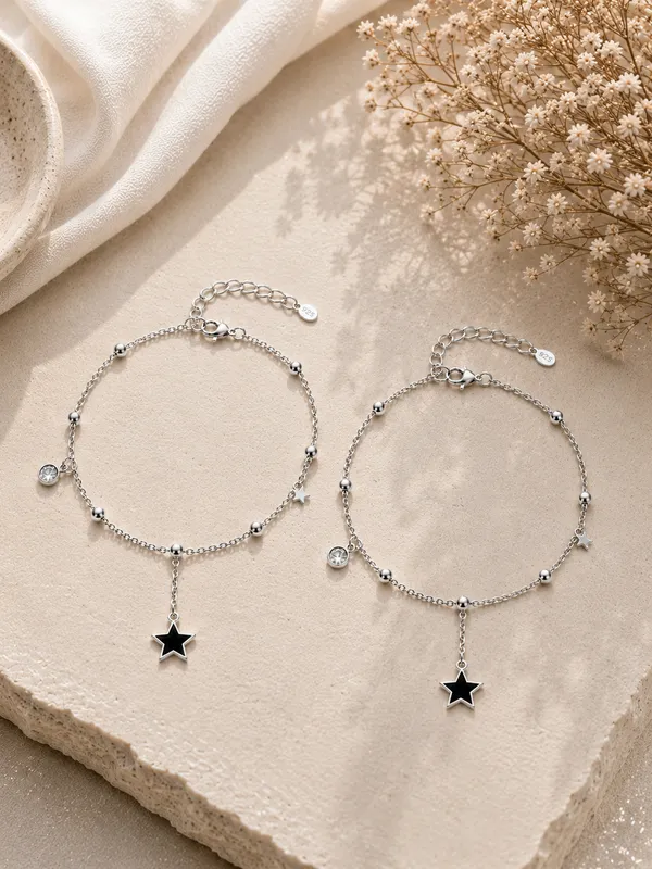 Starlume_Charm_925_Silver_Anklet_925_Sterling_Silver_1pair_2piece