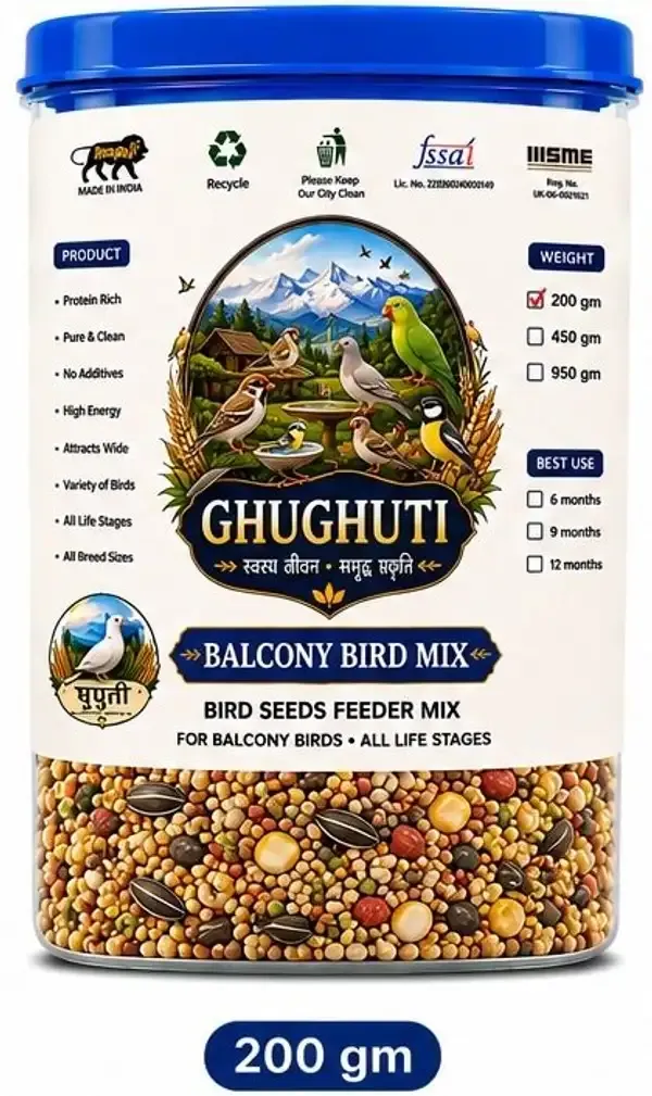Ghughuti_Premium_Black_Wheat_Bird_Food_200g