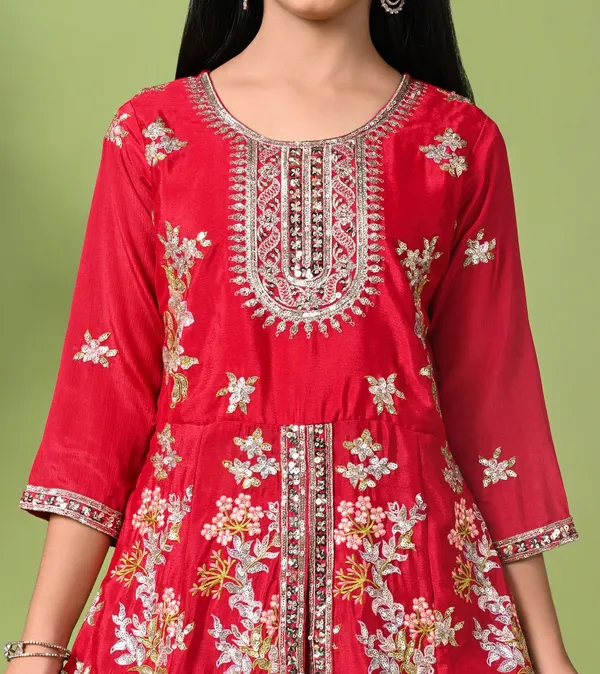 Embroidered_Long_Kurta_With_Pants_Dupatta_Rani_Pink