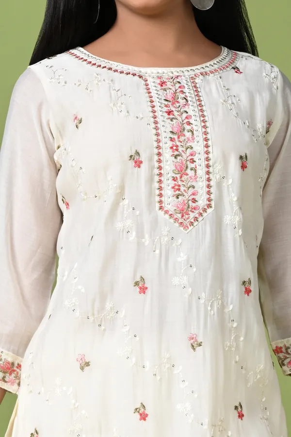 White_Embroidered_Kurta_Set_With_Pants_Dupatta_Off_White