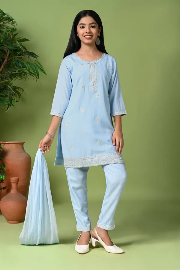 Orange_Cotton_Embroidered_Kurta_Set_With_Pants_And_Dupatta_Orange