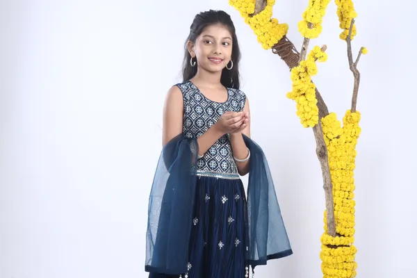 Blue_Silk_Sequins_And_Zari_Embroidery_Gown_Set_With_Dupatta_Blue