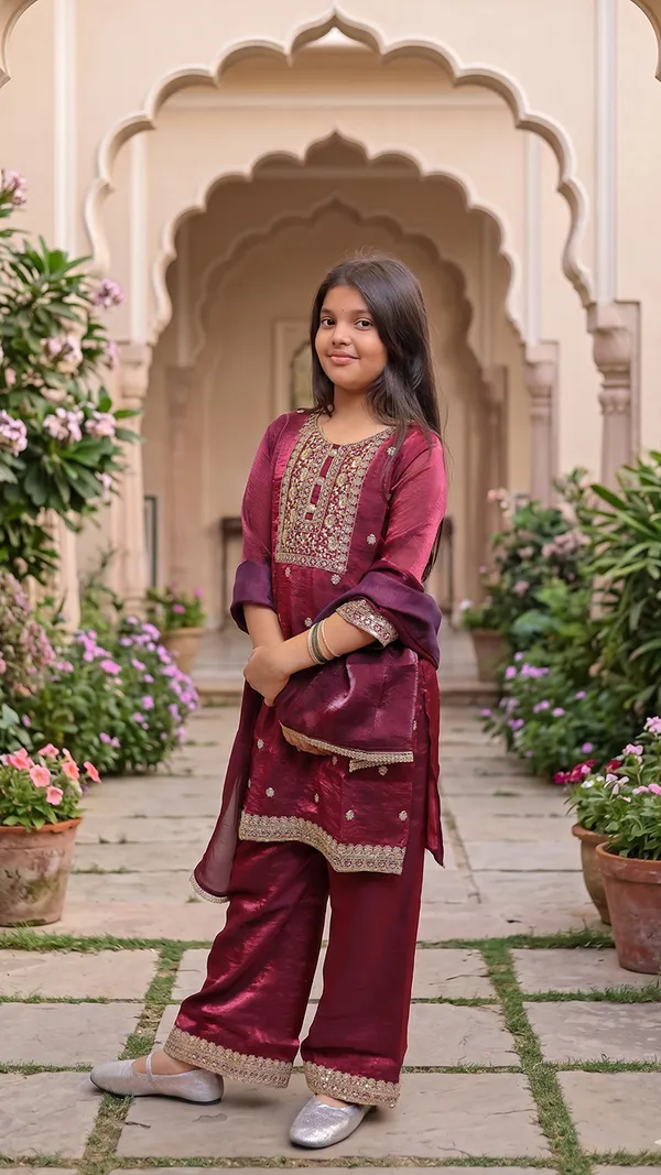 Satin_Zari_Embroidered_Indo_Western_Pallazo_Set