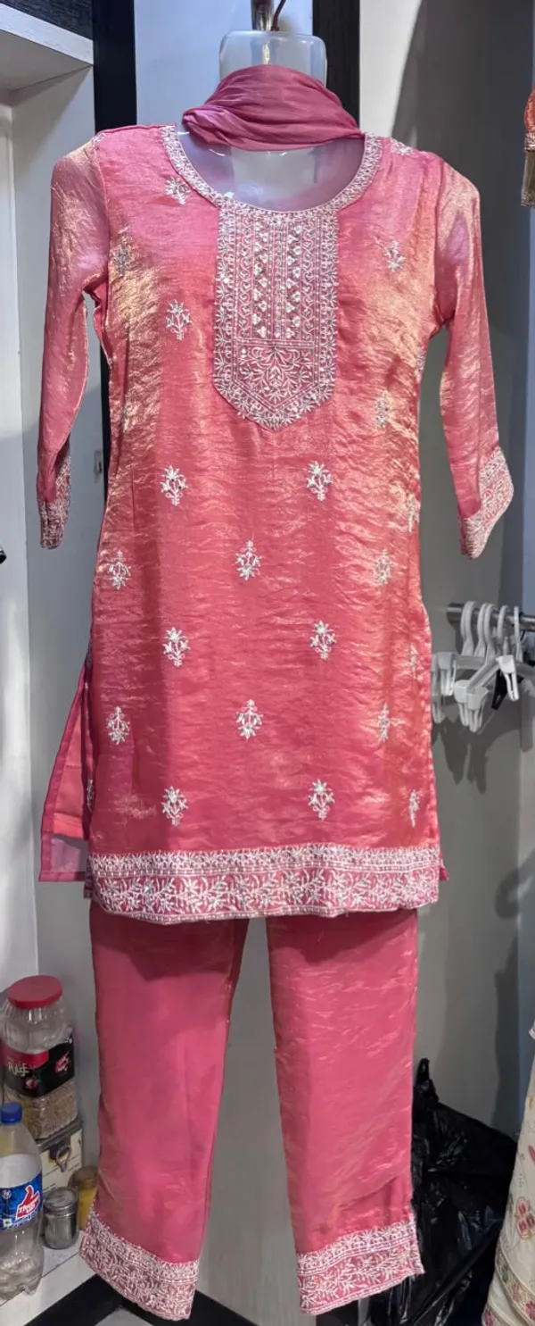 Pink_Textured_Straight_Kurta_Set_for_Women