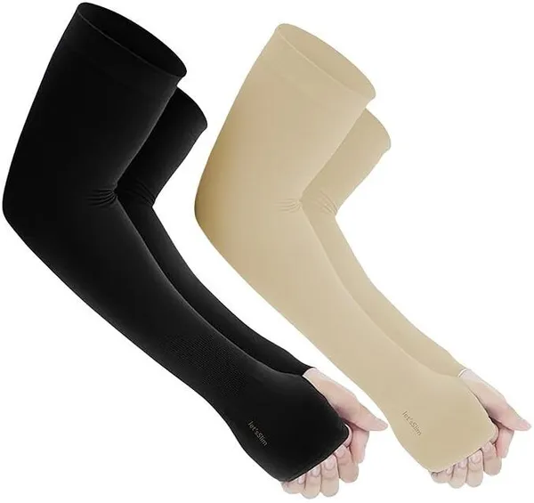 Black__And_Skin_Color_Cotton_Blend_Arm_Sleeves_For_Unisex___Pack_Of_2