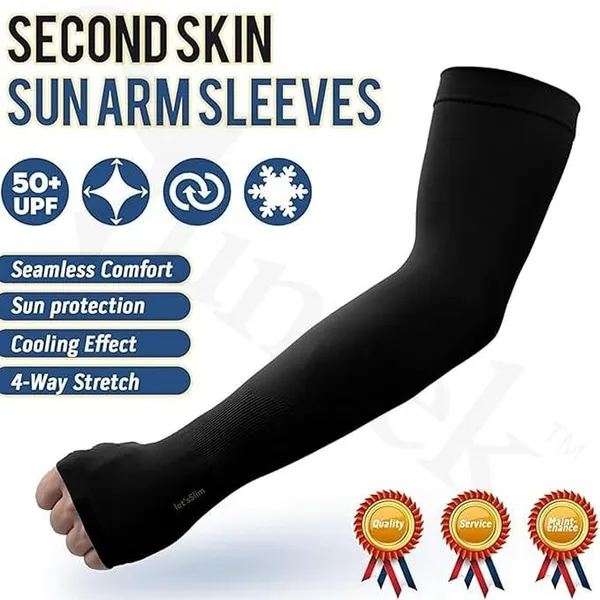 Black__And_Skin_Color_Cotton_Blend_Arm_Sleeves_For_Unisex___Pack_Of_2