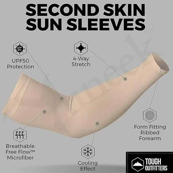 Black__And_Skin_Color_Cotton_Blend_Arm_Sleeves_For_Unisex___Pack_Of_2