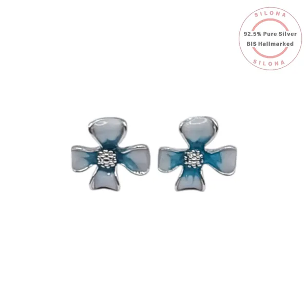 Azure_Clover_Enamel_Stud_Earrings_Default_Title
