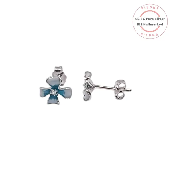 Azure_Clover_Enamel_Stud_Earrings_Default_Title
