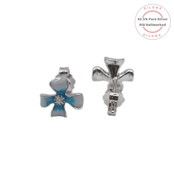 Azure_Clover_Enamel_Stud_Earrings_Default_Title