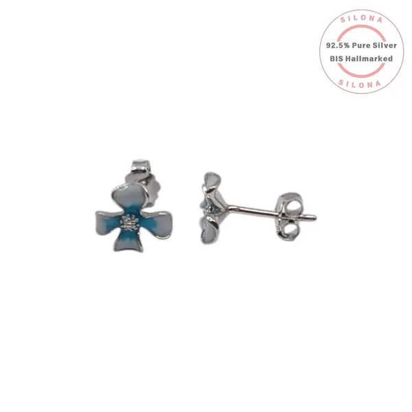 Azure_Clover_Enamel_Stud_Earrings_Default_Title