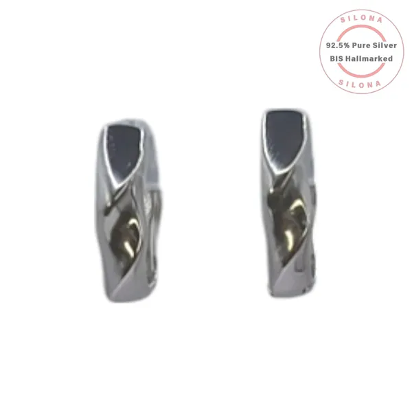 Sculptural_Twist_Silver_Huggie_Earrings_Default_Title