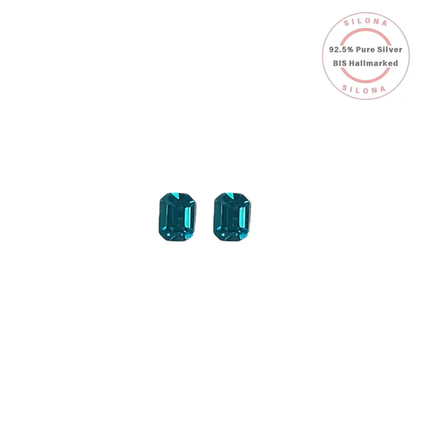Emerald_Cut_Peacock_Blue_Stud_Earrings_Default_Title