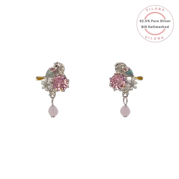Enamel_Lovebird_Pink_Stone_Earrings_Default_Title