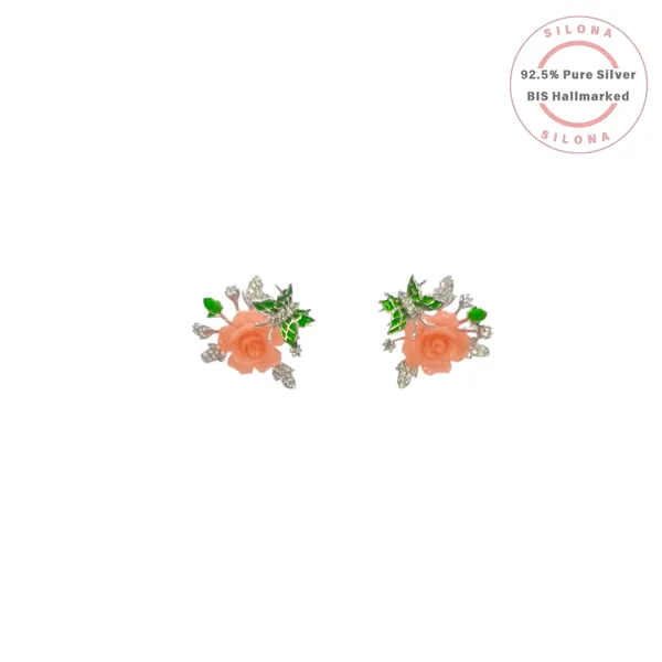 Carved_Coral_Rose_Stud_Earrings_Earrings_Only