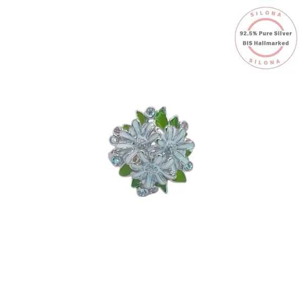 Enamel_Bloom_Daisy_Cluster_Studs_Earrings_With_Ring