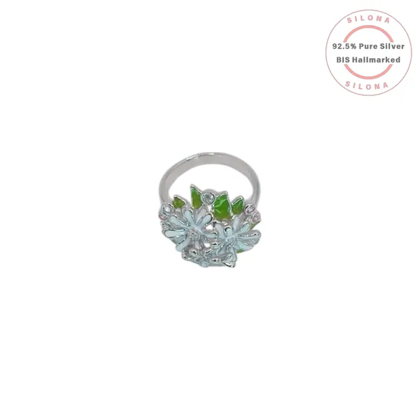 Enamel_Bloom_Daisy_Cluster_Studs_Earrings_With_Ring