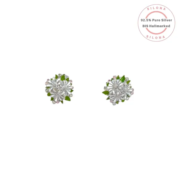 Enamel_Bloom_Daisy_Cluster_Ring_Ring_With_Earrings