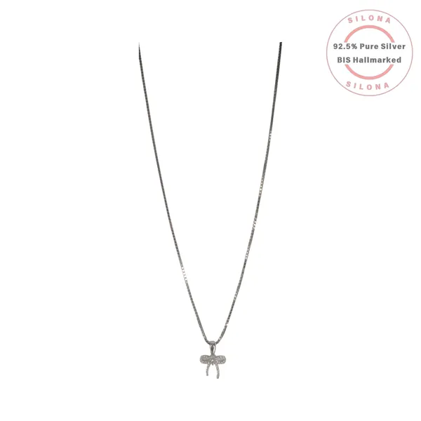 Dainty_Pave_Bow_Silver_Necklace_Default_Title
